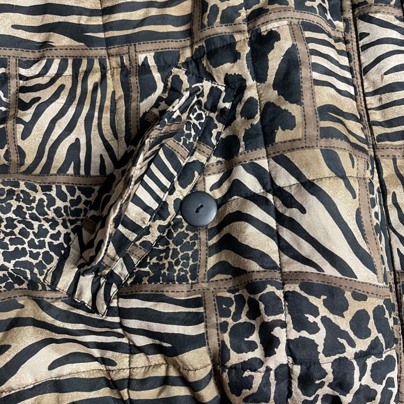 Anna and Frank Vintage 100% Silk Quilted Animal Print Jacket XL Leopard Zebra - Picture 5 of 10